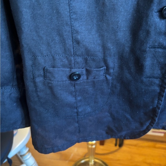 Talbots Black Linen light weight summer jacket size 14. - Picture 9 of 16